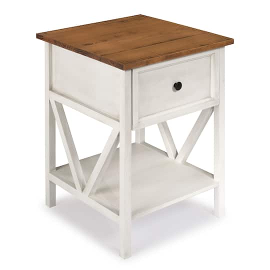 Walker Edison 19&#x22; 1-Drawer Wood Side Table